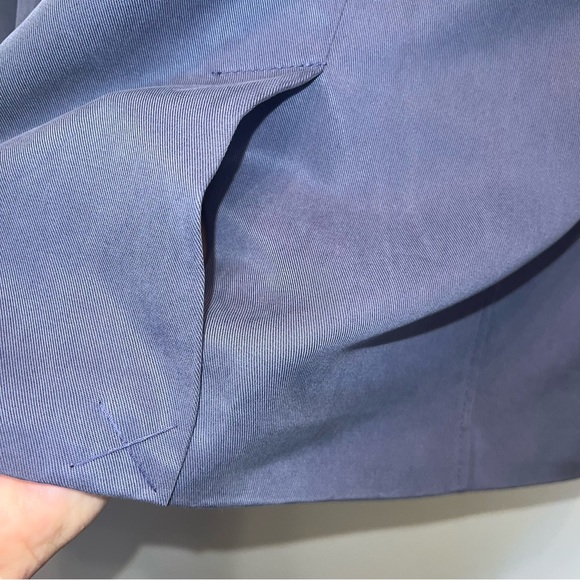 Overland Women’s Double Breasted Lined Blue 100% Tencel Jacket Size Medium - Picture 5 of 11